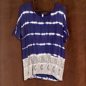 Kenzie tie-dye shirt with lace